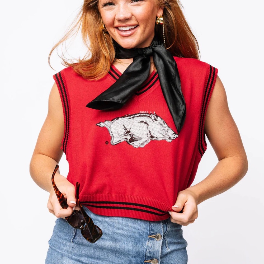 Arkansas Small Mascot Sweater Vest
